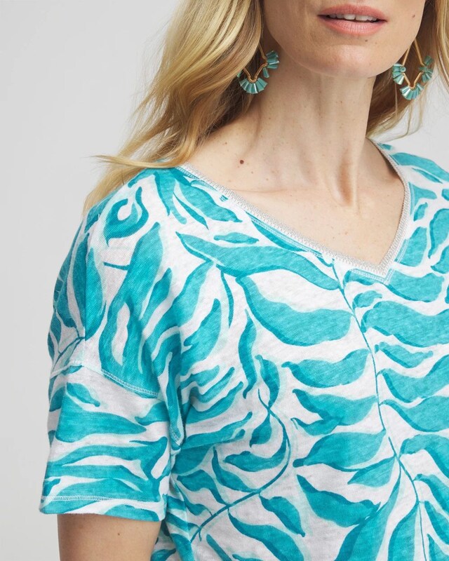 Linen Leaves Sweater Trim Tee - image 4